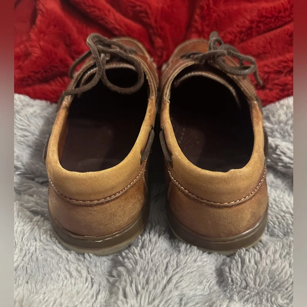Allen Edmonds Eastport Boat Shoes Mens 8.5 Brown Leather Loafers Lace Up